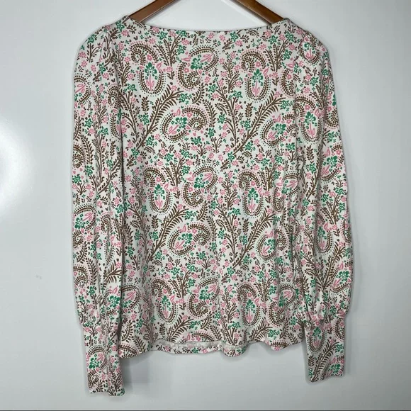 Boden Floral Paisley Long Sleeve Top Size 4 - Picture 4 of 8